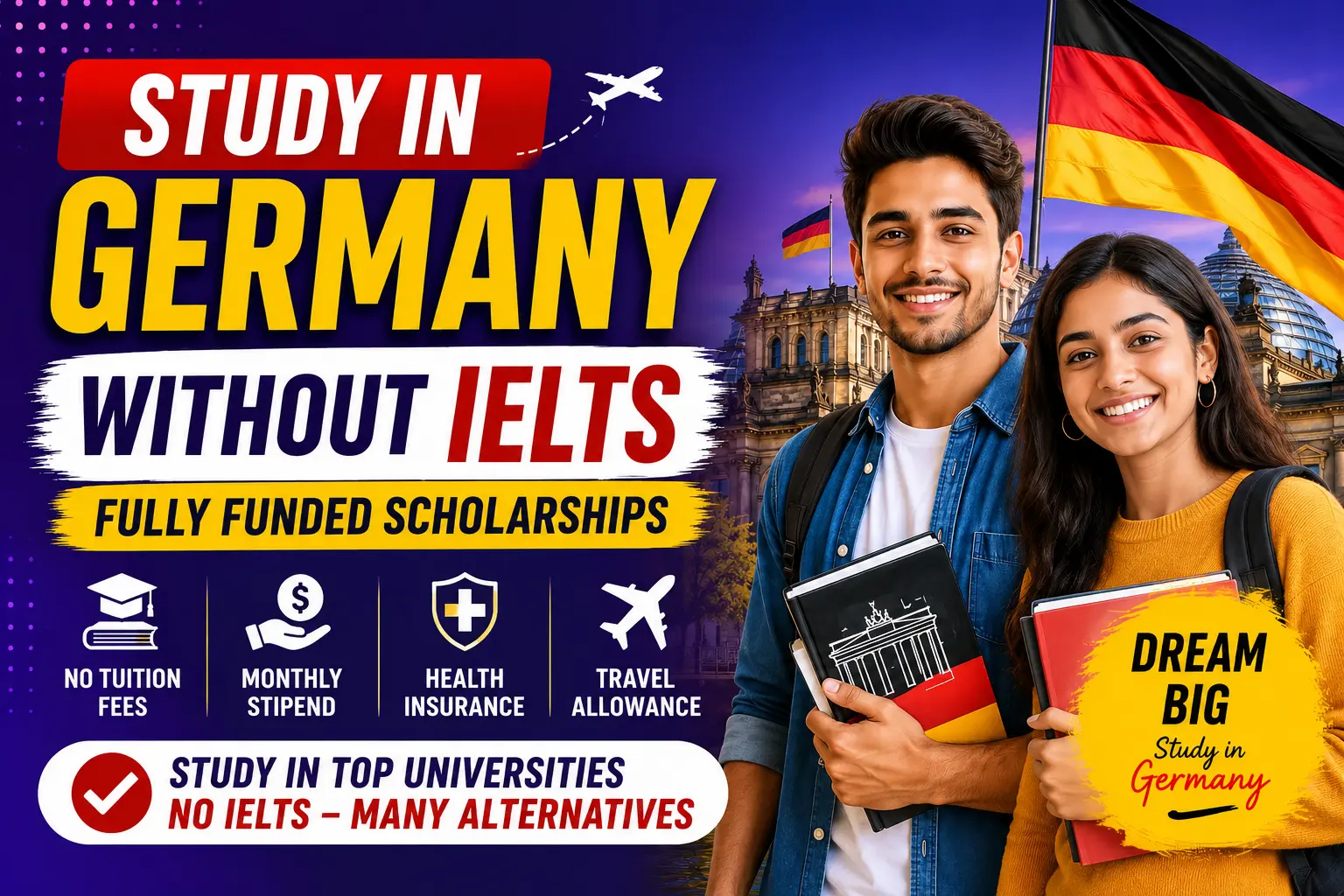 Scholarships in Germany Without IELTS