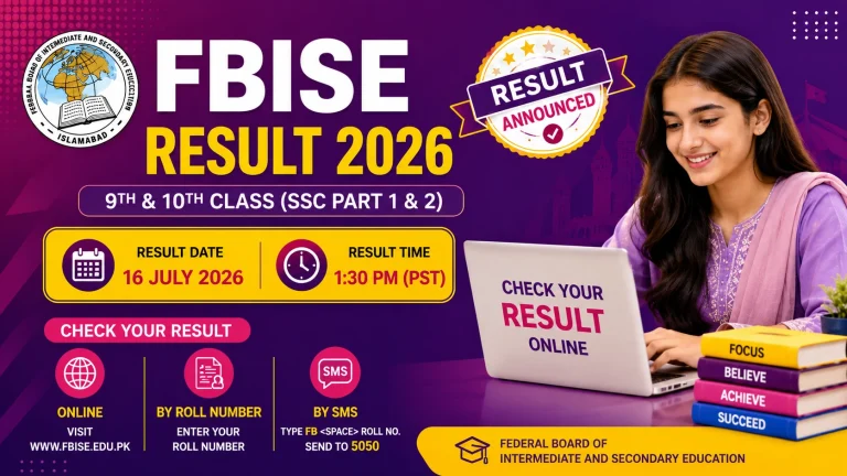 FBISE 9th & 10th Class Result 2026 – Check Online, Date, Time & Complete Guide